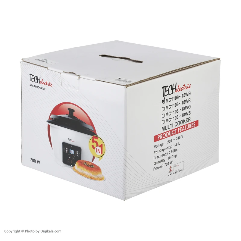 پلوپز 6 نفره تک الکتریک مدل MC1108-18WG