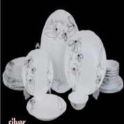 سرویس 26پارچه آرکوپال اطلس نسکافه ای و نقره ای